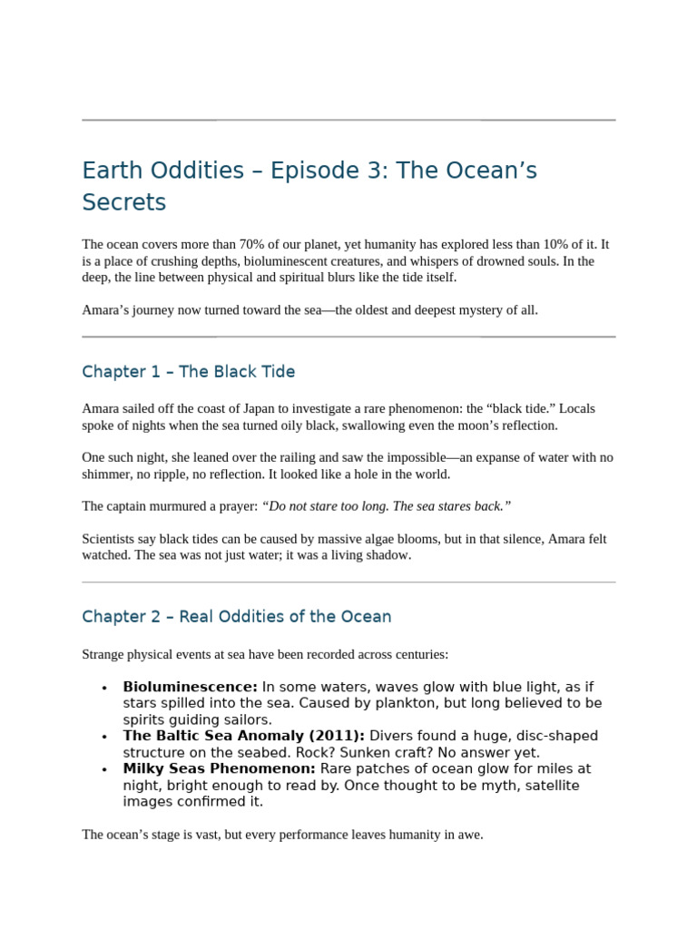 Ocean Mysteries and Spiritual Whispers | PDF | Sea | Oceans