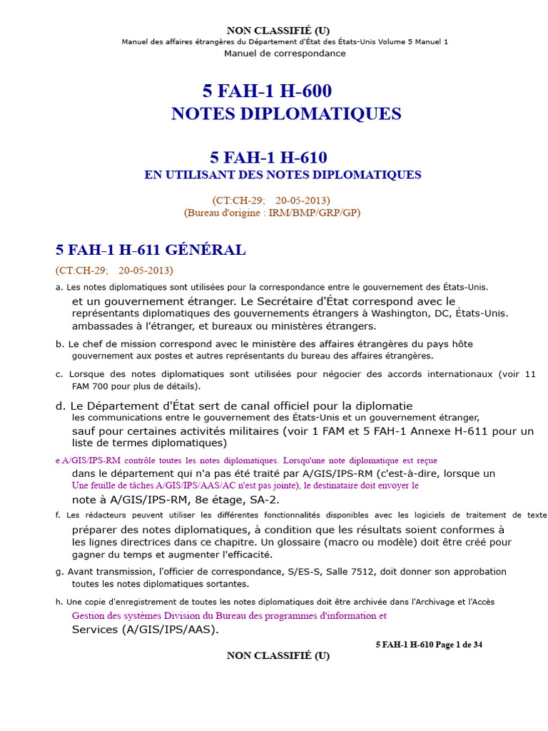 Utilisation des notes diplomatiques | PDF | Diplomatie | Ambassadeur