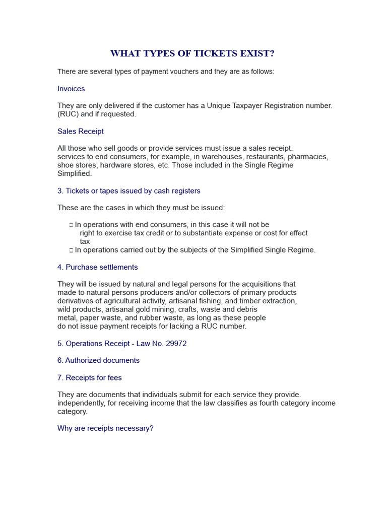 What Types of Tickets Exist | PDF