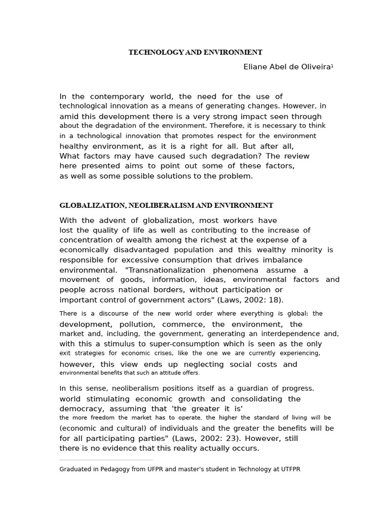 Tech Innovation and Environmental Impact | PDF | Sustainability ...