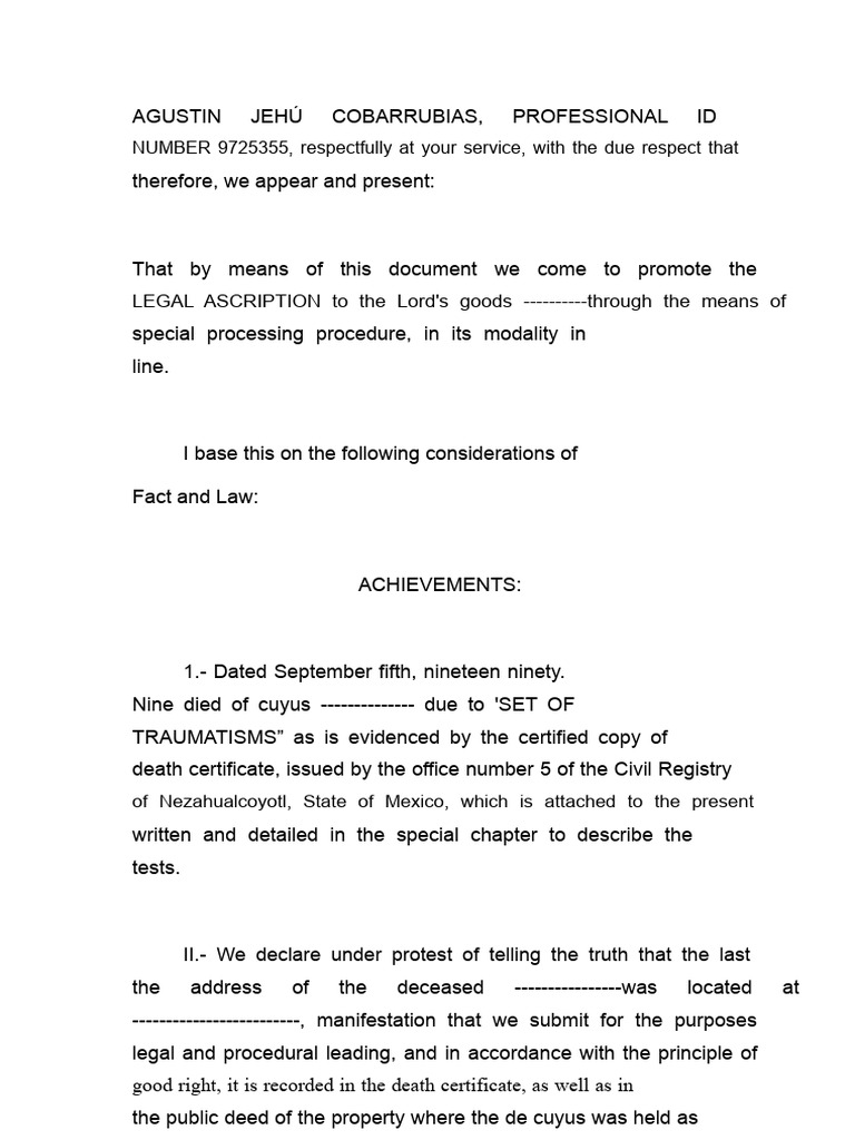 Demand Letter For Special Proceeding of Intestate Trial. | PDF ...