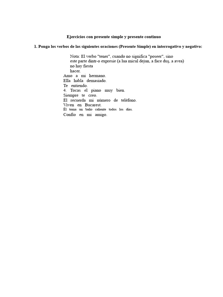 Ejercicios de Presente Perfecto | PDF | Verbo
