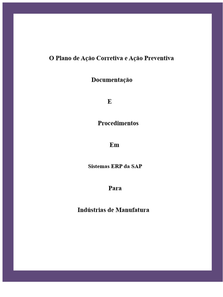Documentação SAP Capa | PDF