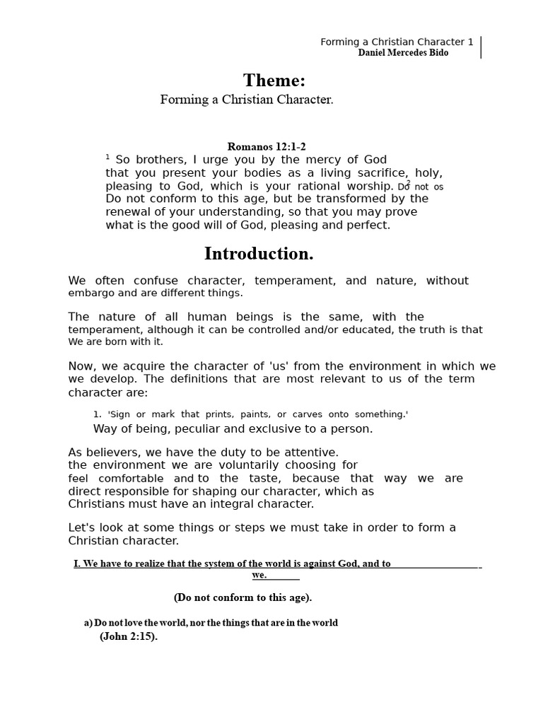 Forming a Christian character | PDF | Jesus | Bible