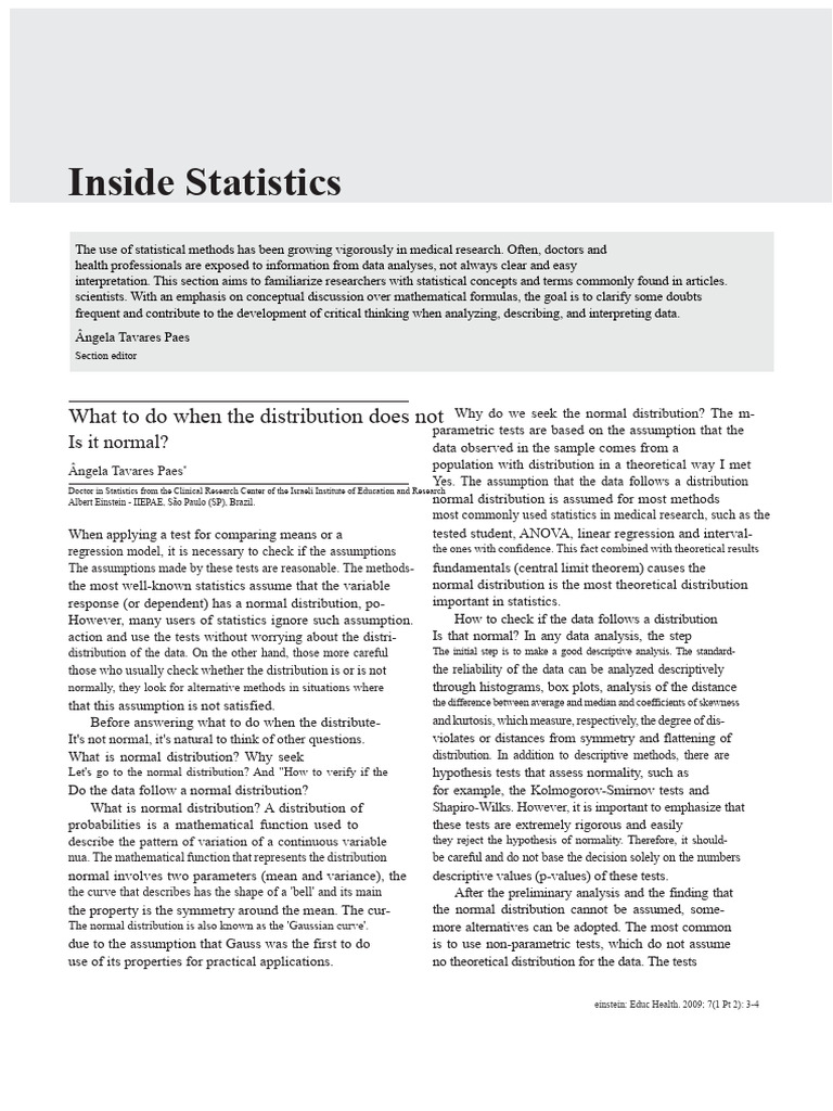 What To Do When The Distribution Is Not Normal | PDF | Statistics ...