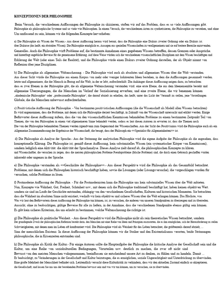 Konzeptionen Der Philosophie | PDF