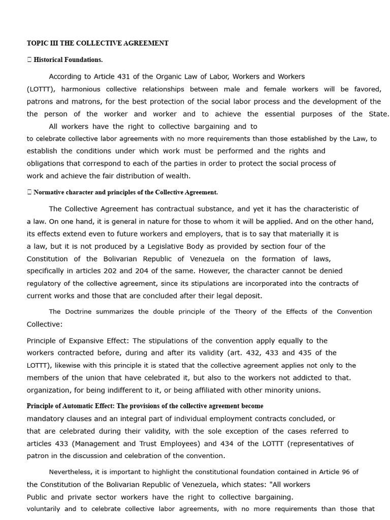 Understanding Collective Agreements in Venezuela | PDF | Collective ...