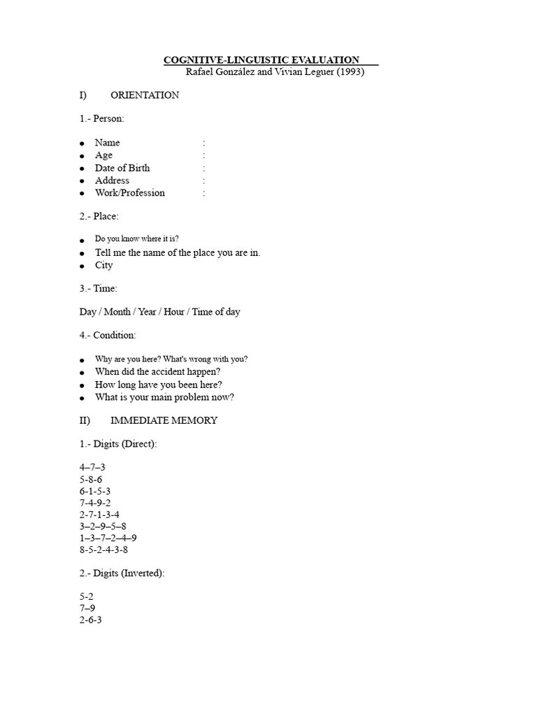 Cognitive Evaluation | PDF | Cognition | Cognitive Science