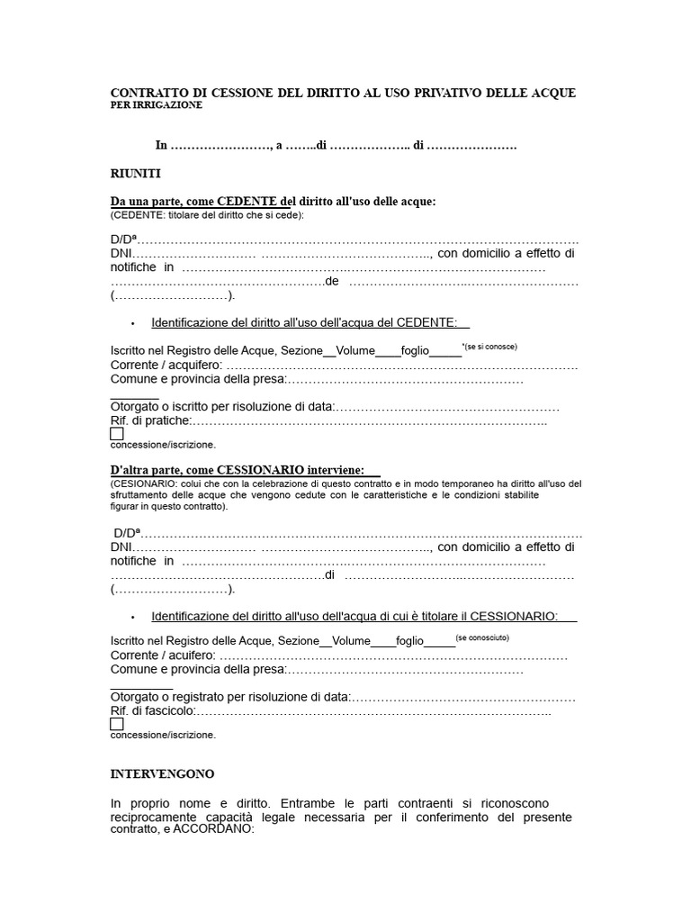 Modello Contratto Di Cessione Di Diritti | PDF