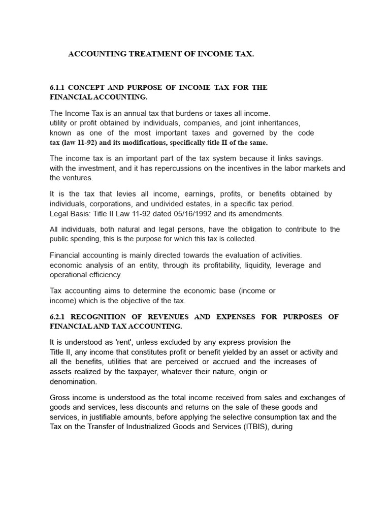 Accounting Treatment of Income Tax | PDF | Deferred Tax | Taxes