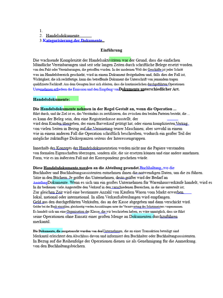 Handelsdokumente - Anforderungen | PDF
