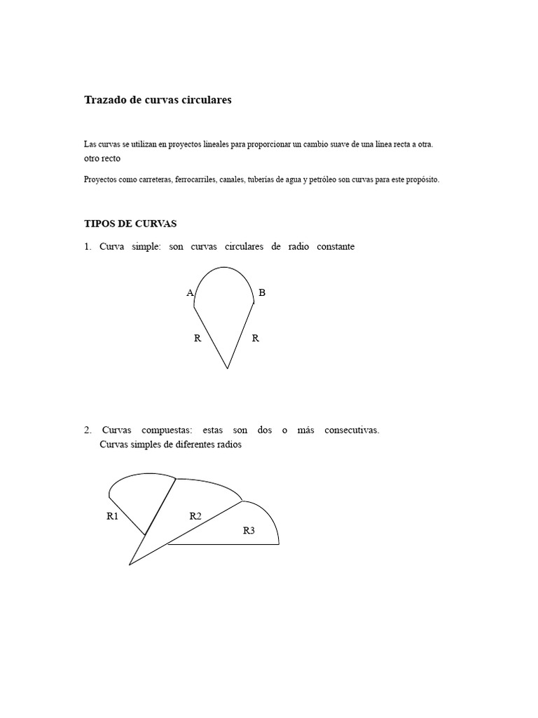 Curvas Circulares en Proyectos Lineales | PDF | Curva | Longitud