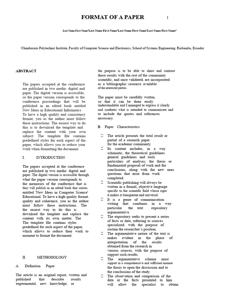 Paper Formatting Guidelines | PDF | Methodology | Knowledge