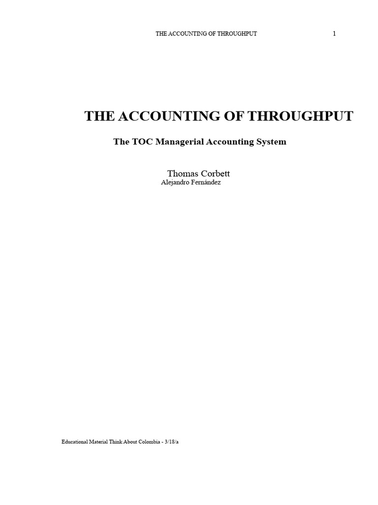 Throughput Accounting Explained | PDF | Cost Accounting