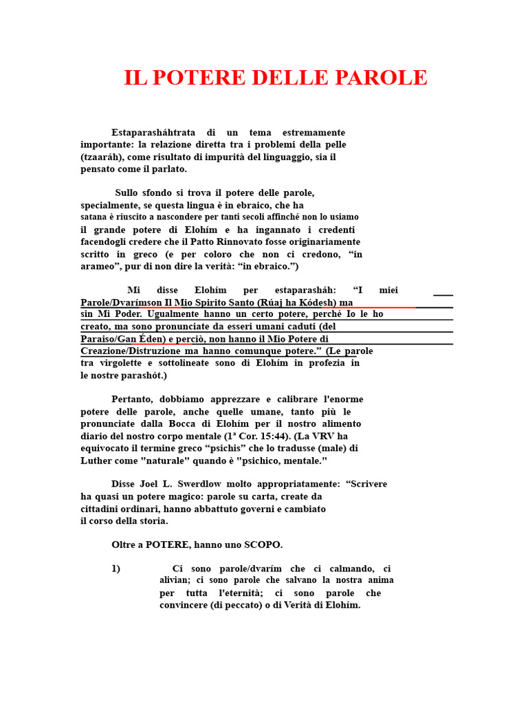 Il Potere Delle Parole PDF | PDF