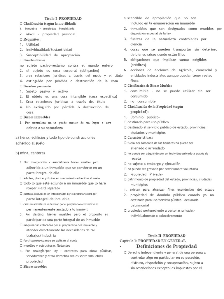 Clasificación y Derechos de Propiedad | PDF | Propiedad | Posesión (Ley)