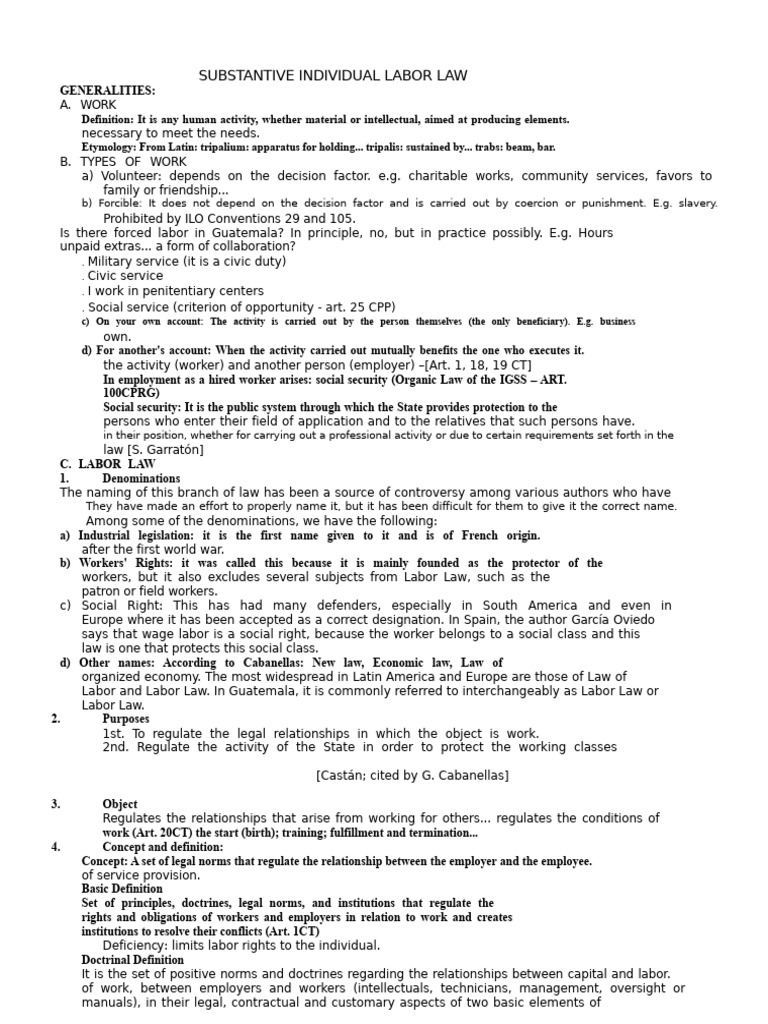 Substantive Individual Labor Law Ab | PDF | Labour Law | Employment