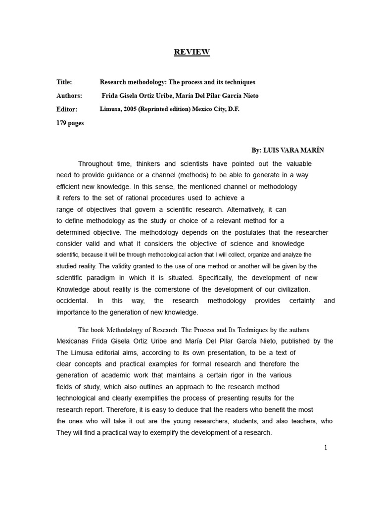 Review. Research Methodology | PDF | Methodology | Scientific Method