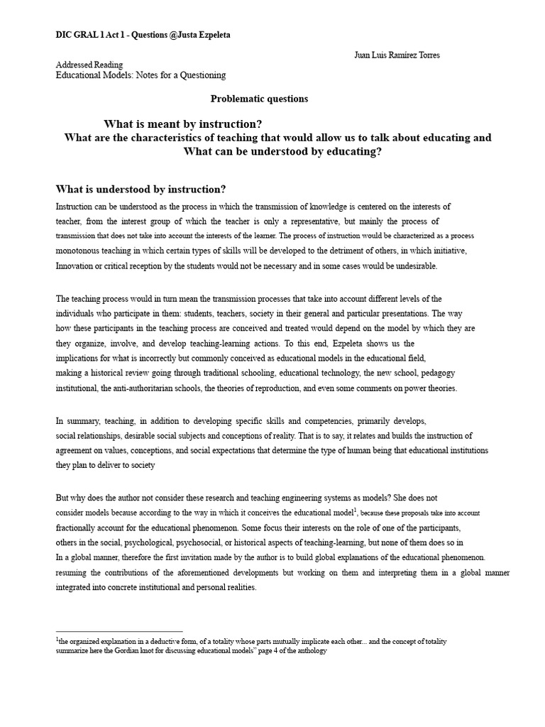 DIC GRAL 1 Act 01 - Preg at Justa Ezpeleta "Educational Models - Notes ...