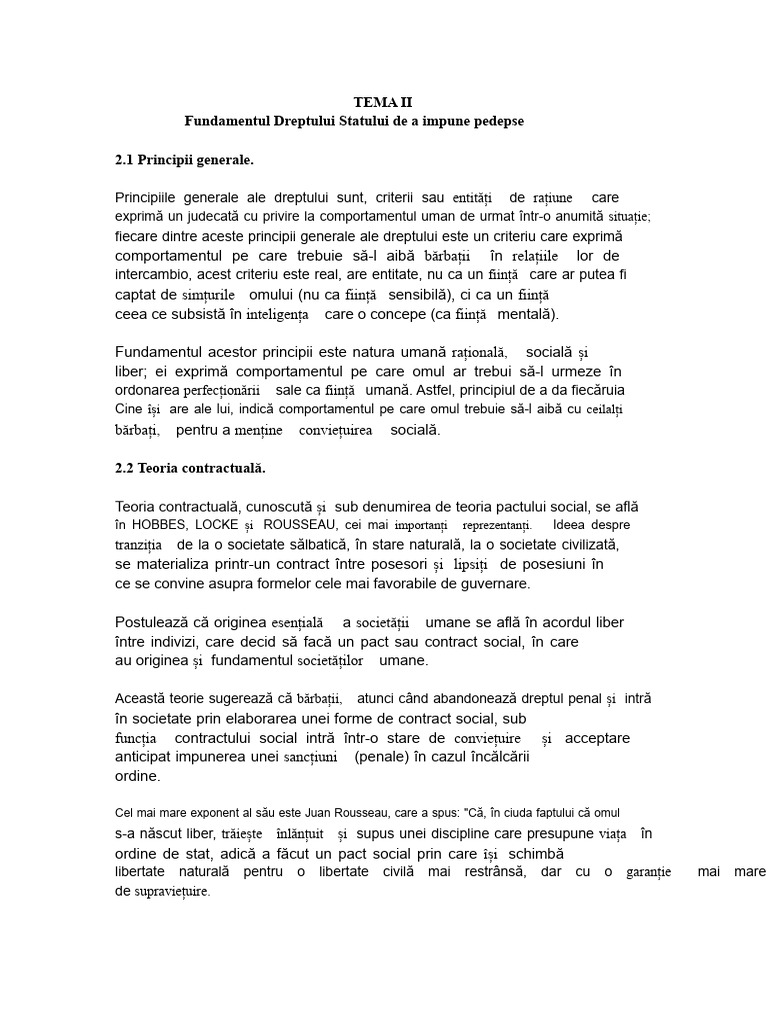 TEMA II - Fundamentul Dreptului Statului de A Impune Pedepse | PDF