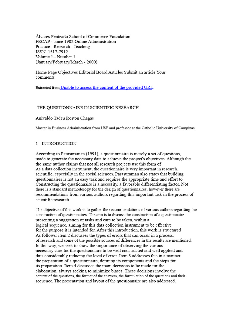 Constructing Effective Research Questionnaires | PDF | Questionnaire ...