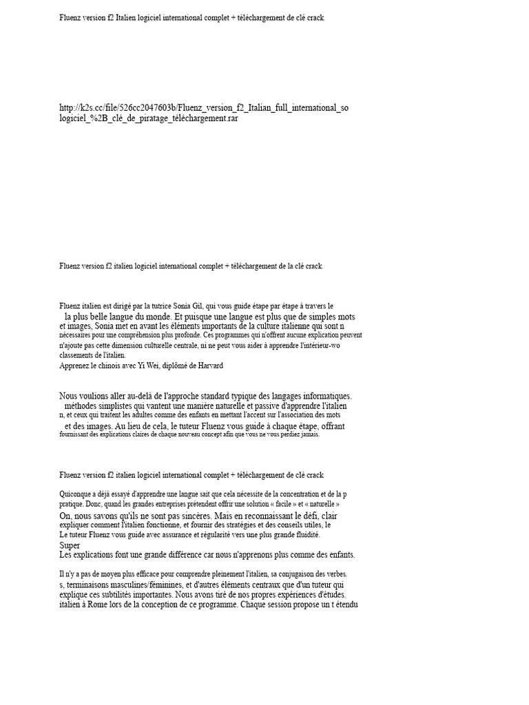 Fluenz F2 : Apprenez l'italien efficacement | PDF | Italien (Langue ...