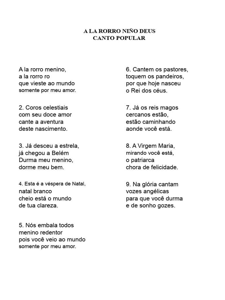 A La Rorro Menino de Deus | PDF