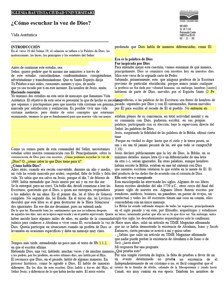Cómo Oír La Voz de Dios | PDF | Biblia | Dios