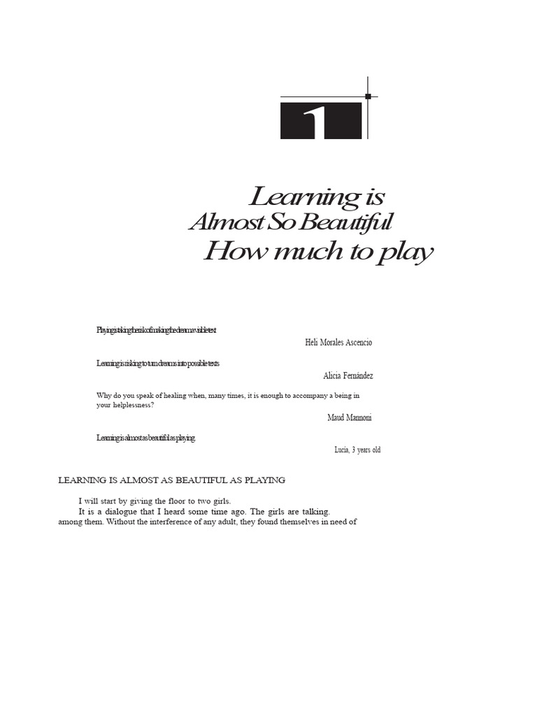 The Beauty of Learning Through Play | PDF | Learning | Teachers