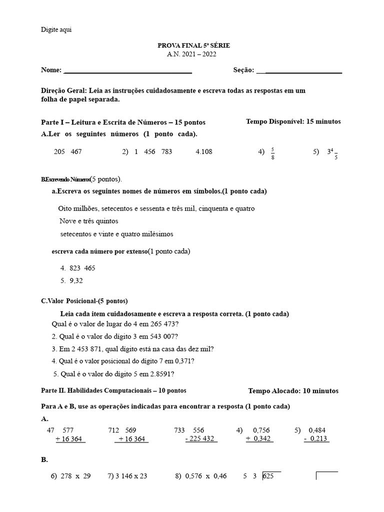 Grau 5 Mcpan | PDF | Aritmética | Matemática