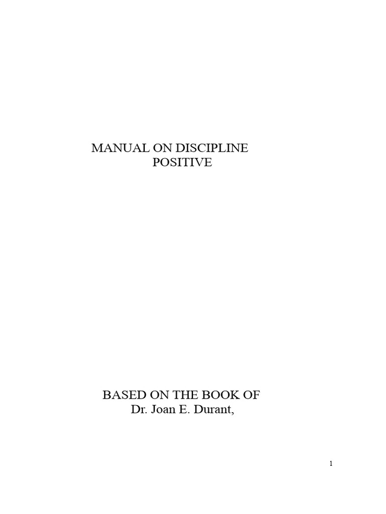 Manual On Positive Discipline PDF | PDF | Infants | Parenting