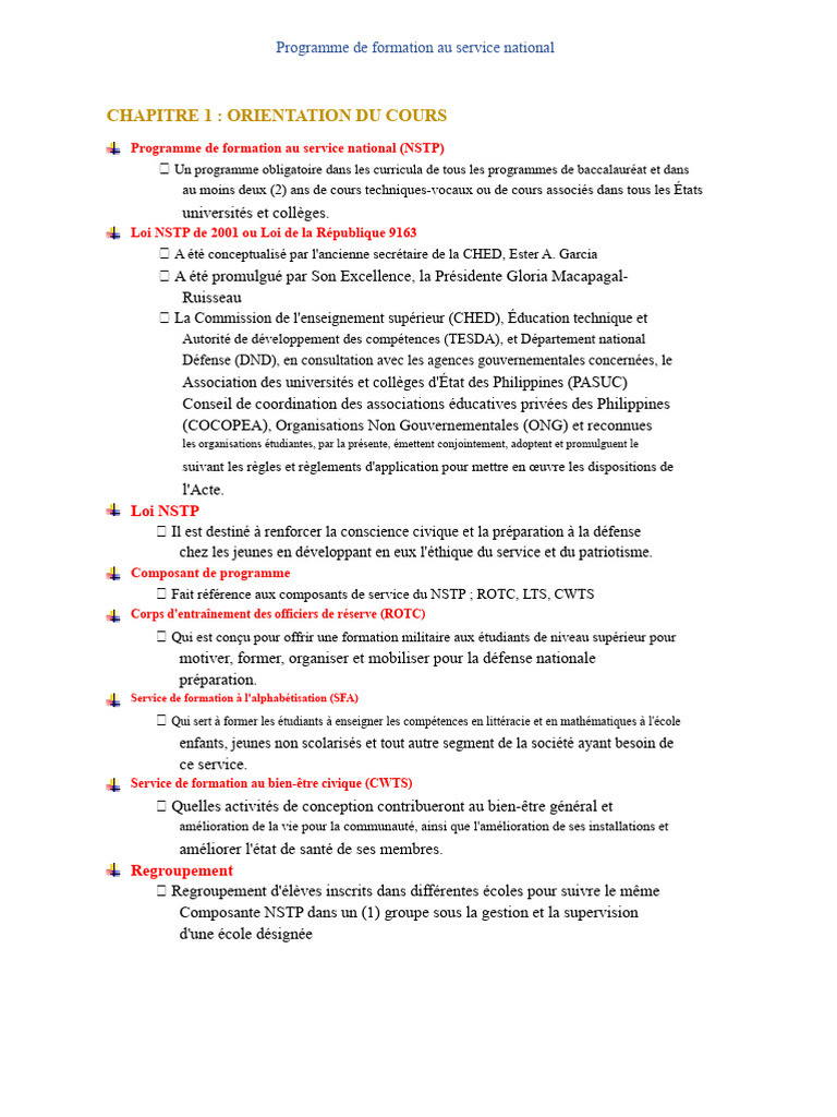 Formation au Service National et Citoyenneté | PDF | Héroïne ...