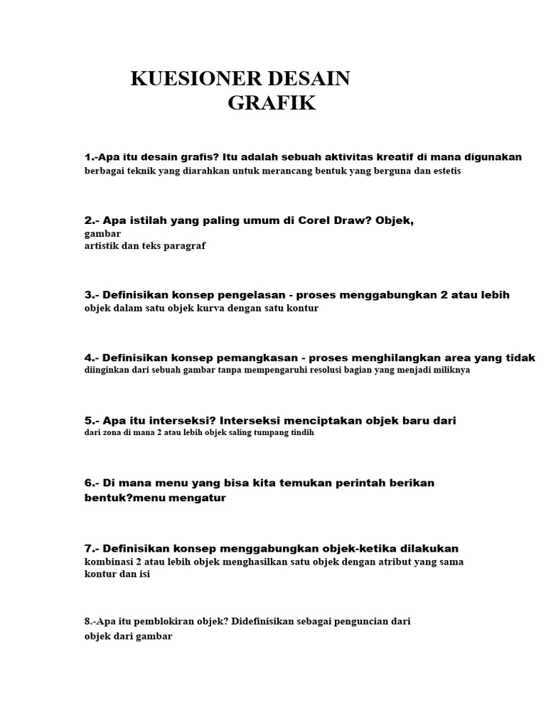 Kuesioner Desain Grafis 2012 | PDF