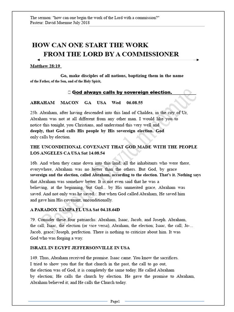Starting God's Work Through Commission | PDF | Jesus | Isaac