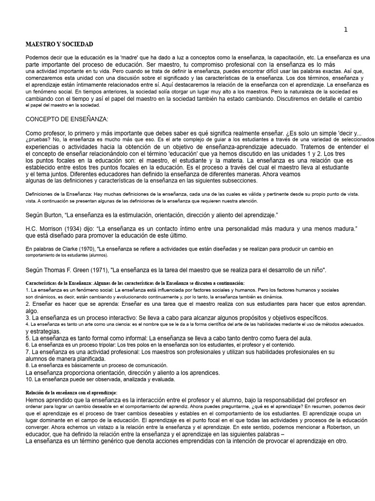 Rol del Maestro en la Sociedad Actual | PDF | Enseñando | Aprendizaje