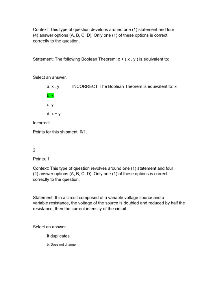 Boolean and Circuit Theory Questions | PDF | Diode | Electric Current