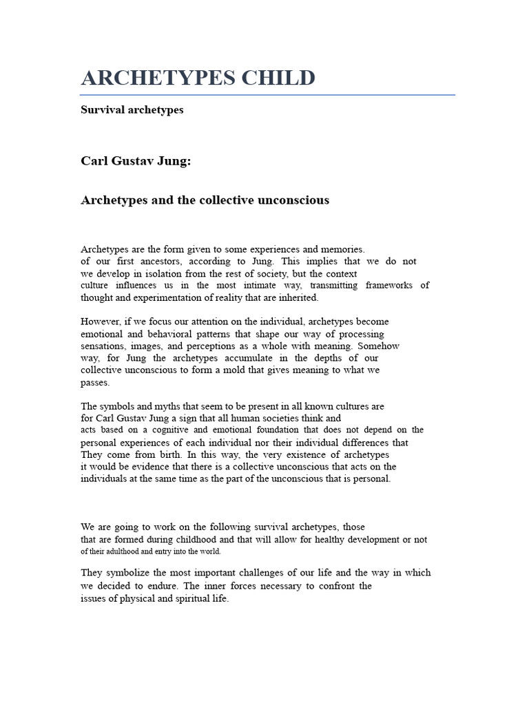 Jung's Child Archetypes Explained | PDF | Carl Jung | Unconscious Mind