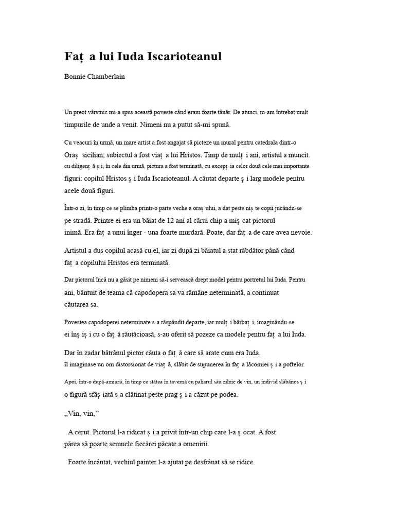 Fața Lui Iuda Iscarioteanul | PDF