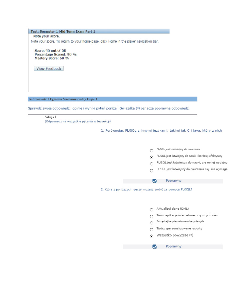 Egzamin Śródokresowy Część 1 PL SQL | PDF