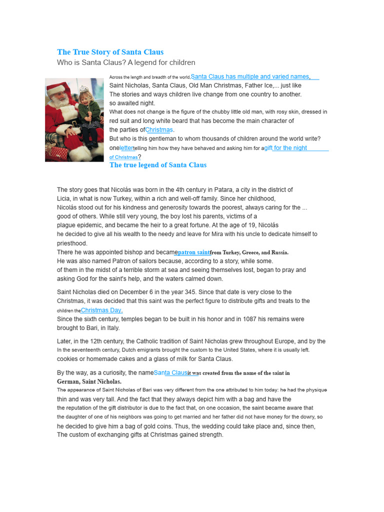 The Origins of Santa Claus Explained | PDF | Santa Claus | Christmas