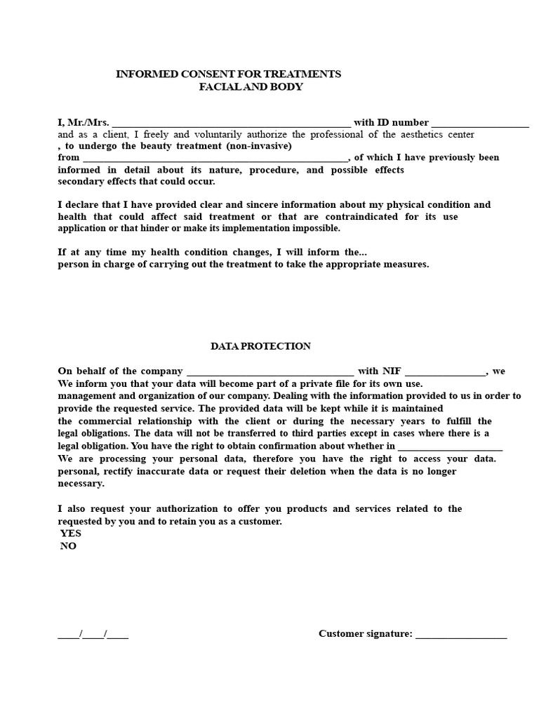 Informed Consent For Treatments PDF | PDF