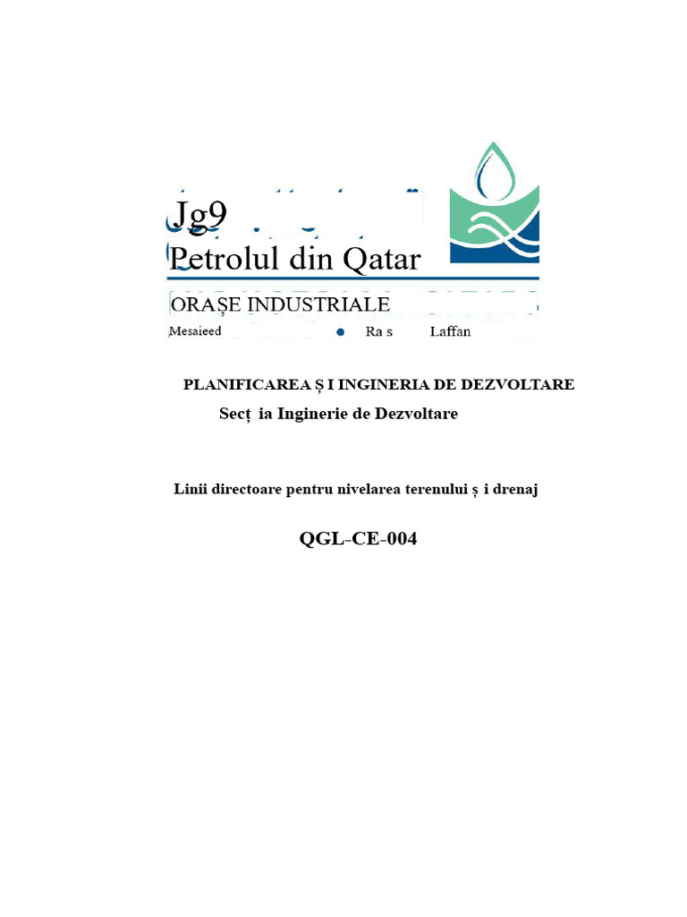 QGL-CE-004-Orientări Pentru Nivelarea Terenului Și DrenajRev2 | PDF