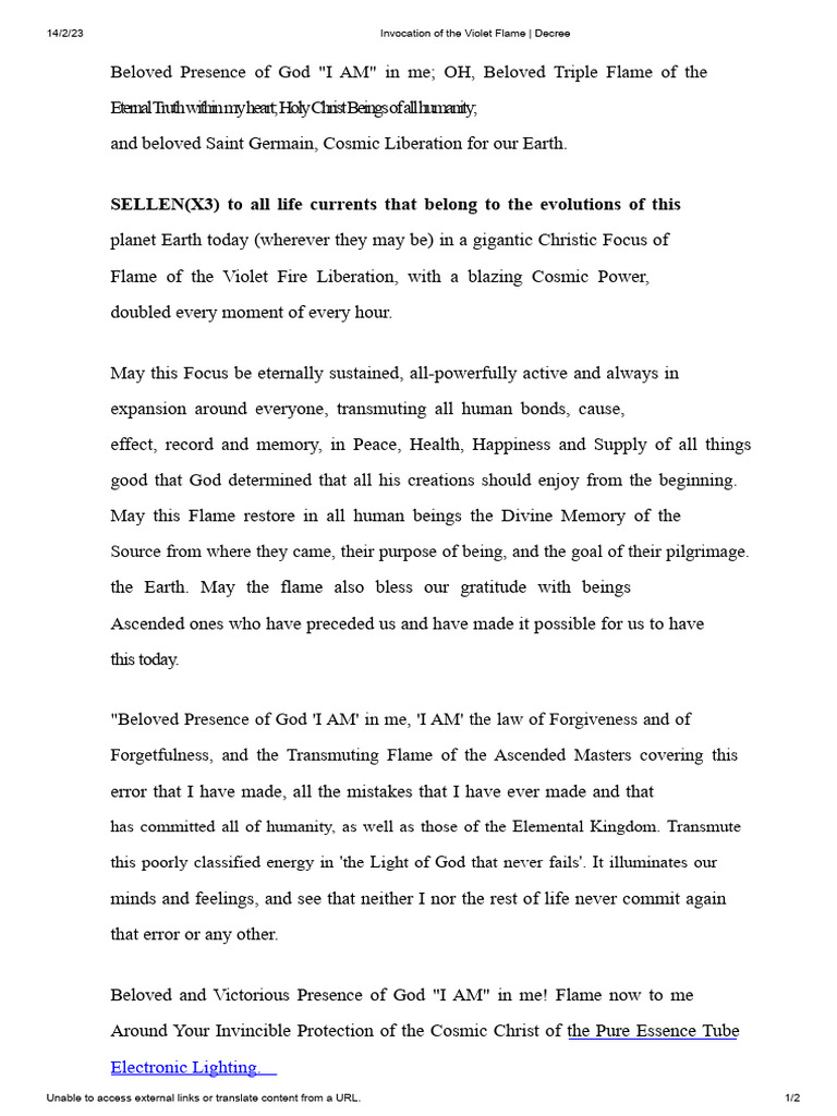 Violet Flame Invocation Decree | PDF | God | Theology