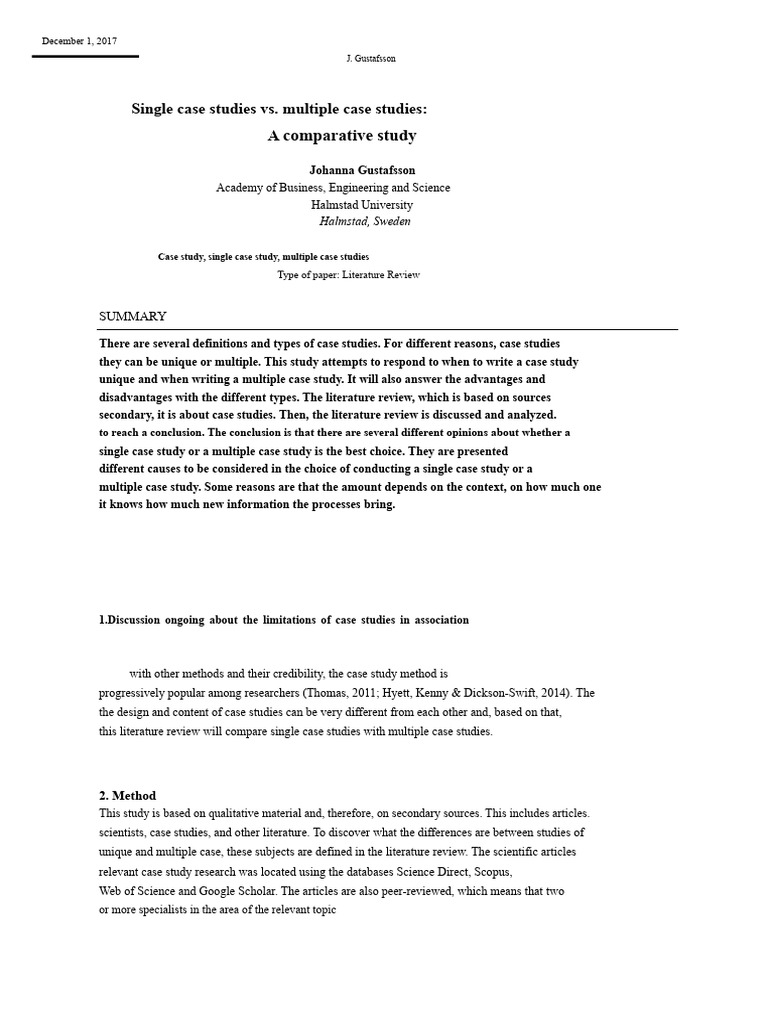 Single Case Study Vs Multiple Case Studies | PDF | Theory | System