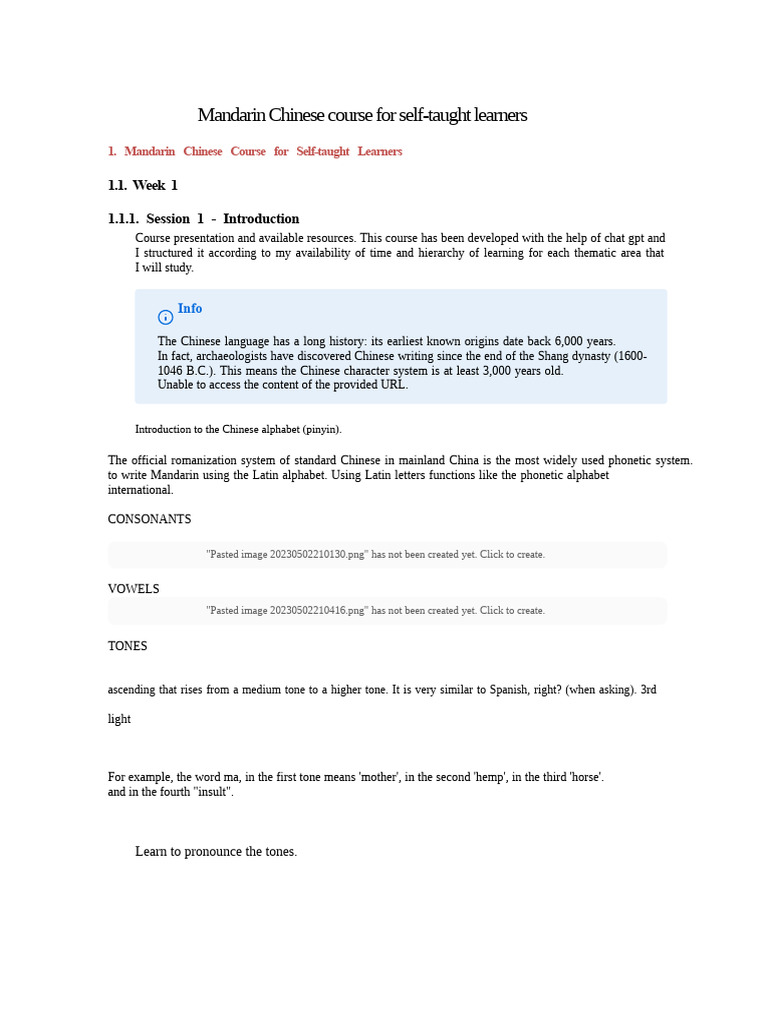 Self-Taught Mandarin Chinese Course | PDF | Chinese Language | Standard ...