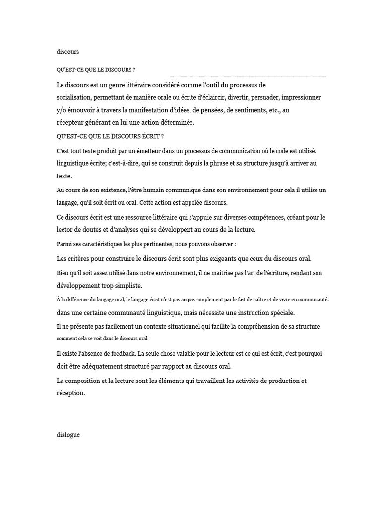 Comprendre le discours et ses types | PDF | Discours (linguistique ...