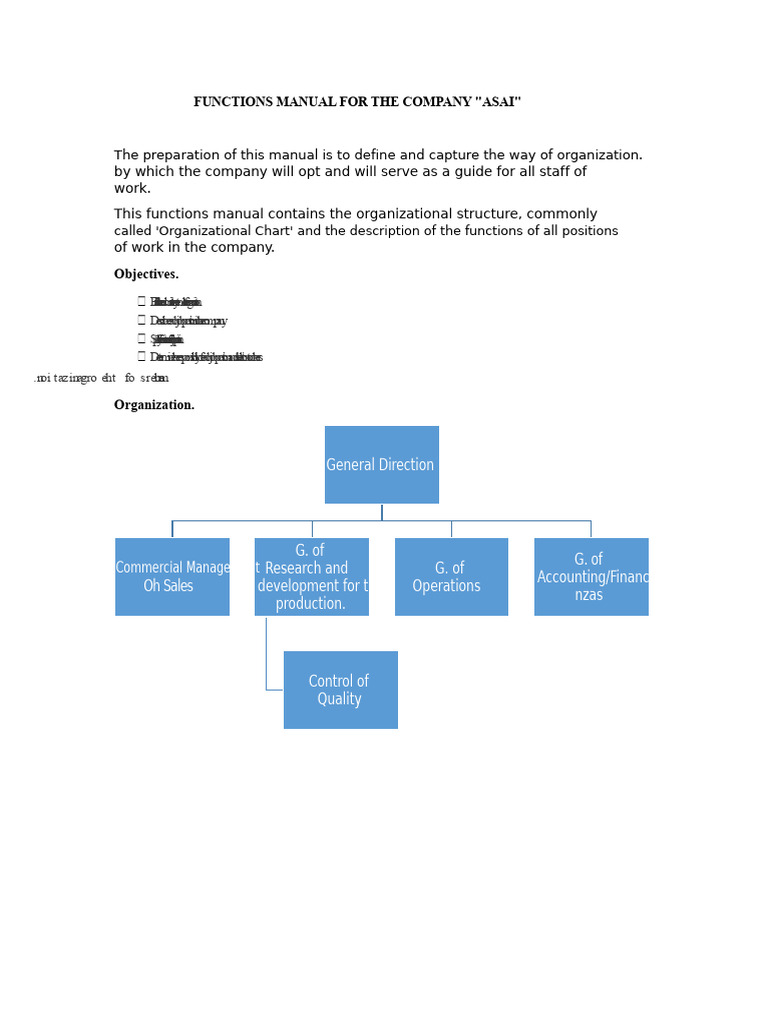 ASAI Company Functions Manual | PDF | Sales | Supply Chain