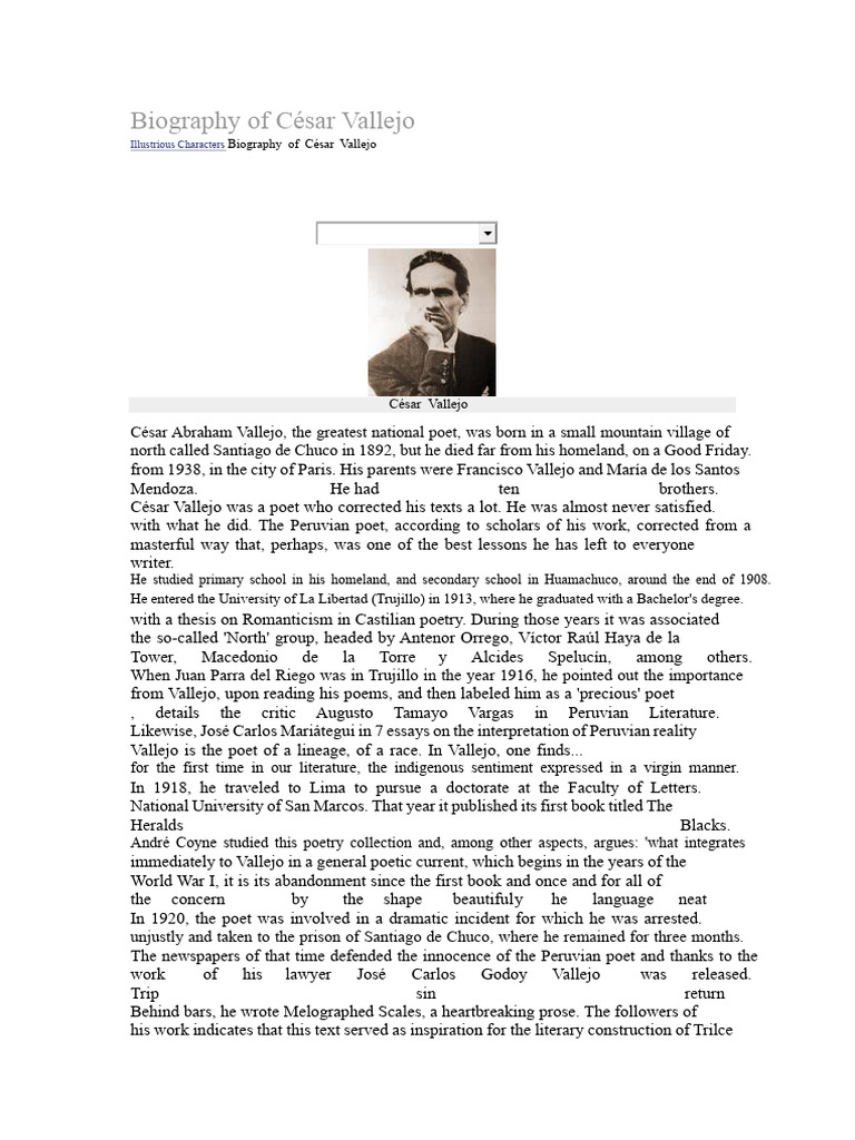 César Vallejo: Poet of Peru's Heart | PDF | Writing