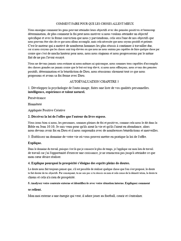 Atteindre ses objectifs par la foi et la positivité | PDF | Foi | Dieu