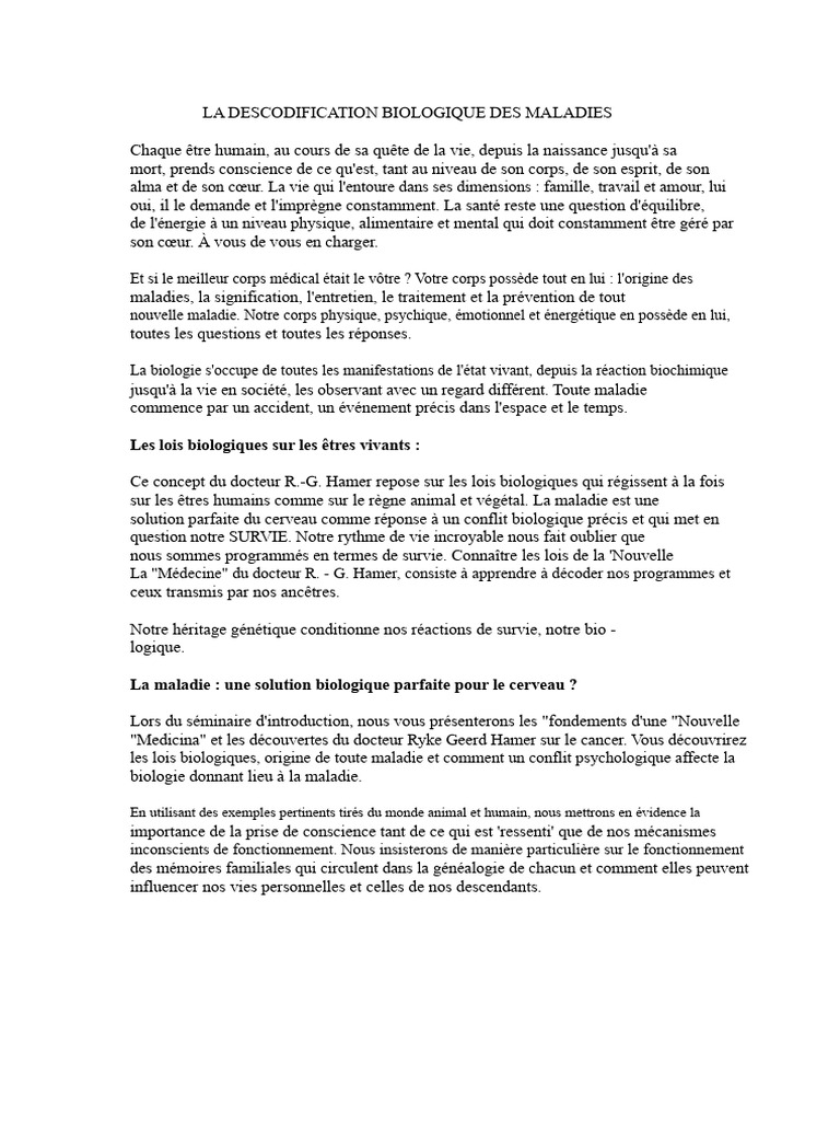 Dictionnaire des codes biologiques des maladies | PDF | Biologie | Cerveau